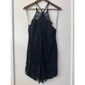 Intimately Free People Black Strappy Lace Boho Dress Sz Medium Coastal LBD Sexy